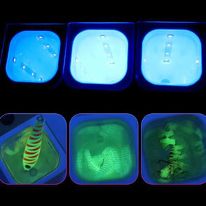UV Lighter Accumulator Jig Soft Bait LED Flash Glow In Dark Operated Fishing