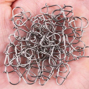 50Pcs-100Pcs 00#-3# Fishing Hooked Lure Connector Snap Pin 304 Stainless Steel Fishing