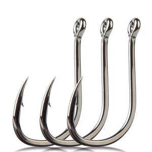 Carbon Steel Fishing Hooks 400Pcs Offset Set Saltwater and Freshwater 10 Sizes