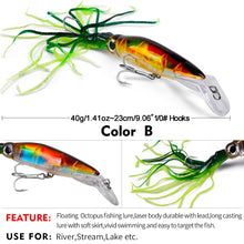 Load image into Gallery viewer, 1PCS Floating squid swim lure 23cm-40g Fishing Lures Top water Artificial Hard Bait With Skirt