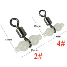 Load image into Gallery viewer, 10Pcs/Lot Luminous Swivels Fishing Rolling Swivels Connector Sea Tackle Hook Connector