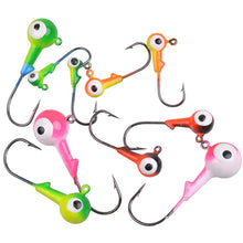 Load image into Gallery viewer, 80/50/30Pcs Jig Head Hook Eyes Round Ball Fishing Hook for plastic Soft Lures