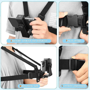 1 PC Adjustable Phone Holder Chest Strap Fixation Bracket Camera Mobile Phone