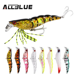 3D Flash Shrimp prawn 70mm 7g Shallow Minnow Laser Fishing Lure Wobbler