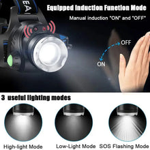 Load image into Gallery viewer, Rechargeable Headlamp Headlight Motion Sensor Led light Lantern Fishing Camping