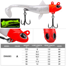 Load image into Gallery viewer, 1PC Jig Head Soft Bait 13.5g-56g Sinking Silicone Lure With Jig head Hook Trolling Fishing Tackle