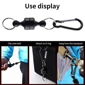 Fishing Hanging Buckle swivel connector strong Magnetic holder carabiner clip Metal