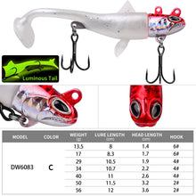 Load image into Gallery viewer, 1PC Jig Head Soft Bait 13.5g-56g Sinking Silicone Lure With Jig head Hook Trolling Fishing Tackle