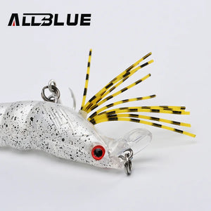 3D Flash Shrimp prawn 70mm 7g Shallow Minnow Laser Fishing Lure Wobbler