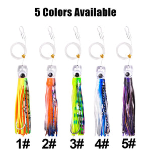 3PCS Trolling Skirt Tuna Lures 68G/108G Fishing Saltwater Lures for Rigged Hooks Big Game Leader