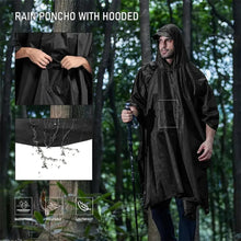 Load image into Gallery viewer, 3 In 1 Outdoor Raincoat Hooded Sleeve Waterproof Rain Poncho Camping fishing