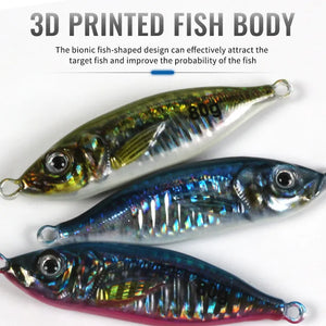 Metal Jig Little Jack 60-80g Fishing Lure Jigging Lure 3D Print With Assist Hooks