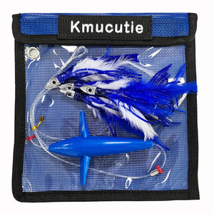 Kmucutie One Set of seawater Big Game Fishing Bait Marlin Tuna Trolling Lures with Bag Fishing Tackle teasers
