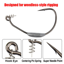 Load image into Gallery viewer, Weighted Swimbait weedless soft plastic Hook 5/0 7/0 10/0 Heavy Duty Wide Gap