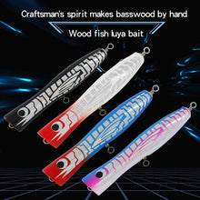 Load image into Gallery viewer, large Wooden Popper surface fishing lure big Sea stick Bait Casting 180mm 80g