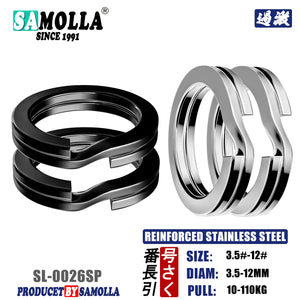 Fishing Split Rings Silver/Black Stainless High Quality Strengthen Double Circle