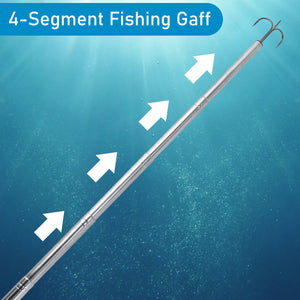 Telescopic Fishing Gaff Stainless Steel Triple Hook small strong Boat
