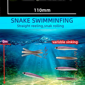 Pencil Fishing Lure Sinking 110mm 60g  Big Game Artificial Hard Bait 5X Hook