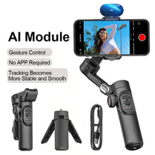 Load image into Gallery viewer, 3-Axis Handheld Gimbal Stabilizer Fill Light for iPhone Android Face Tracking