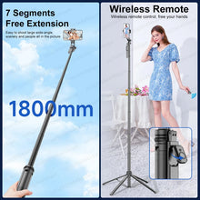 Load image into Gallery viewer, Tripod Smartphone Light Camera Stand Wireless Bluetooth Selfie Stick bracket