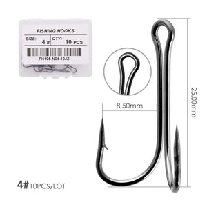 10pcs/box Double Fishing Hook Carbon Steel Barbed Jig Hook Soft Lure Fish Accessories