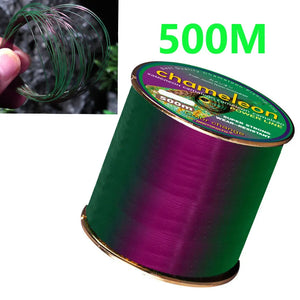 500m Colour Changing Fishing Line Fluorocarbon Coat Monofilament Nylon