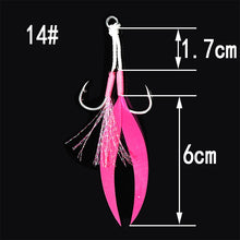 Load image into Gallery viewer, 4pcs Ribbon Silicone Skirt Double Assist Hook Metal Jig Mate High Carbon Steel