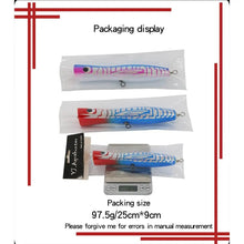 Load image into Gallery viewer, large Wooden Popper surface fishing lure big Sea stick Bait Casting 180mm 80g