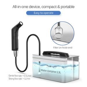 Portable Electric shower 2.3L container Rechargeable Travel Camping Sprayer