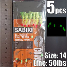 Load image into Gallery viewer, 5x packs bait jig Hooks Saltwater Fishing Lures Luminous Glow Flash Tackle