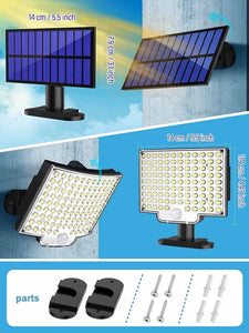 Solar Light Outdoor Waterproof with Motion Sensor Floodlight Remote Control