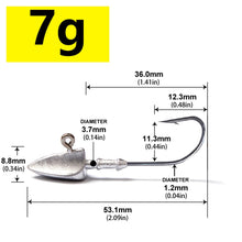 Load image into Gallery viewer, Triangle Head jig Hooks 3.5g 5g 7g 10g 14g 20g fishing hook soft plastic jig Lure Hook Jig Head Fishing Tackle Hooks
