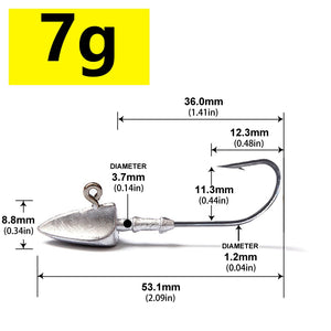 Triangle Head jig Hooks 3.5g 5g 7g 10g 14g 20g fishing hook soft plastic jig Lure Hook Jig Head Fishing Tackle Hooks