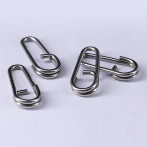 DNDYUJU 20-100pcs Fishing Pike Stainless Steel Bent Head Oval Split Rings Fishing Accessories Connector Pin Fishhook Lure Tackle