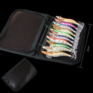 10x Shrimp Squid Jig set +bag 3D Printing 2.5 3.0 3.5 Hook Luminous Fishing Wood