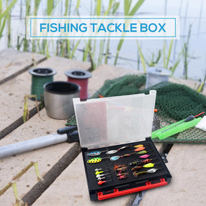Double Sided Fishing Tackle Box Storage Trays with Removable Dividers Fishing Lures Hooks Organizer Box Case Accessories