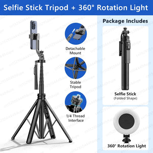 Tripod Smartphone Light Camera Stand Wireless Bluetooth Selfie Stick bracket