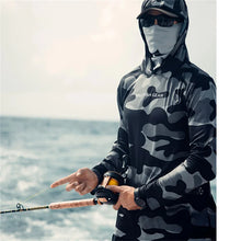 Load image into Gallery viewer, Men&#39;s Fishing shirt Mask Long Sleeve Hooded light UV sun protection Clothing
