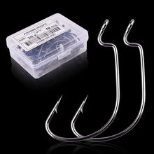 Load image into Gallery viewer, 10pc/ Box Fishing Hook weedless for Soft Worm Lure Fish Barbed
