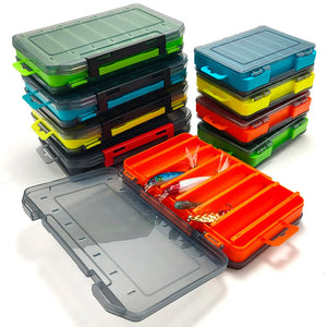 Fishing Tackle Box Lure Storage 14 Compartments Double Sided Open Case Strength