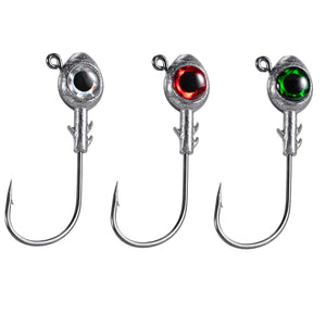 10pcs Fishing Big Eyes Jig Head Hook Lure for Soft Lure Bait 3D Eyes  5,7,10,14g