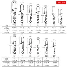 Load image into Gallery viewer, 50PCS Fishing swivel Connector clip Bearing Rolling Stainless Snap on Lure