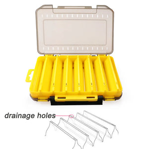 Fishing Tackle Box Lure Storage 14 Compartments Double Sided Open Case Strength