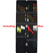 Load image into Gallery viewer, 17pcs Lot (Including Box) Fishing long tail Float Set Mix Size Fishing Accessories ABS Plastic Box