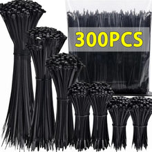 Load image into Gallery viewer, 300/100Pcs Plastic Nylon Cable zip Ties Cord Ties Straps Fastening Reusable