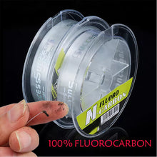 Load image into Gallery viewer, 100% Fluorocarbon Fishing Line Pure Fishing Leader Carbon Fibre Fast Sinking