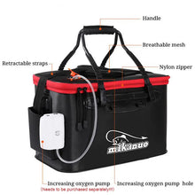 Load image into Gallery viewer, Fishing live bait tank Bucket Folding Portable EVA Outdoor Fishing air pump sold separately