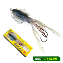 Load image into Gallery viewer, Squid Lure Soft jig Bait 60g UV Glow Luminous For Sea Fishing