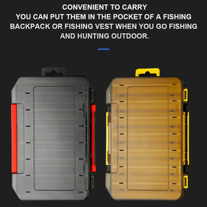 Fishing Tackle Box Lure Storage 14 Compartments Double Sided Open Case Strength