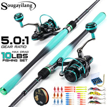 Load image into Gallery viewer, Fishing Rod reel Combo 1.8/2.1m Carbon Spin Rod and 2000~4000 Series Spin Reel Max Drag 10Kg